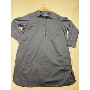 Universal Standard Black Poplin Shirt Dress Long Sleeve Button Front Size S